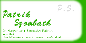 patrik szombath business card